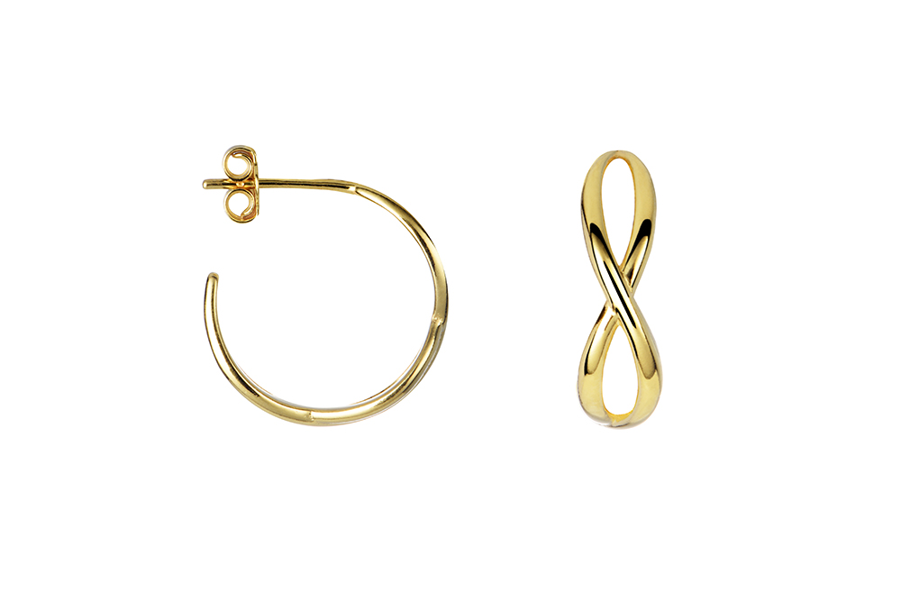 Pendiente plata 925 aro cintas cruzadas