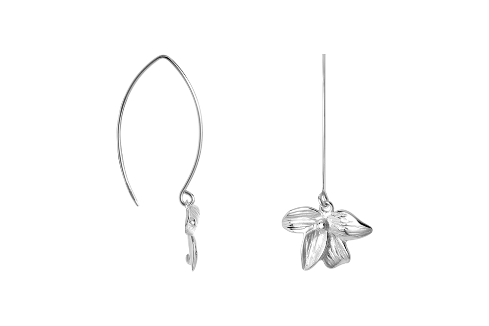 Sterling silver flower earring
