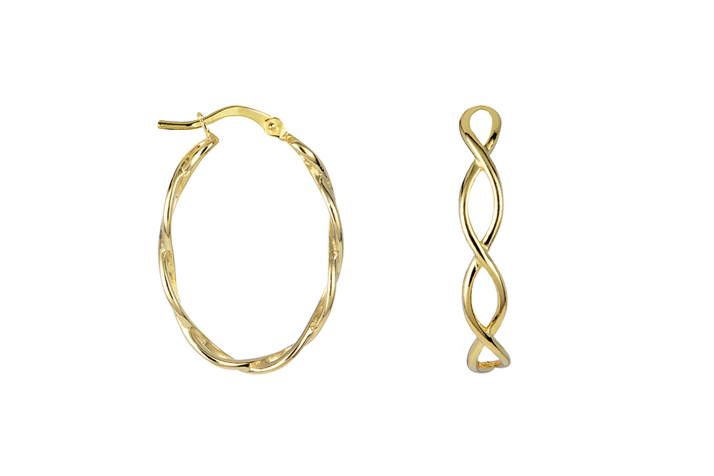 Pendiente plata 925 aro ovalado trenzado