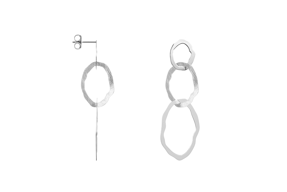 Sterling silver irregular ovals earring