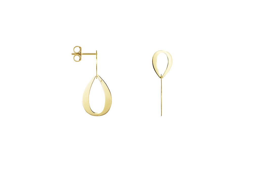 Sterling silver two drops earring