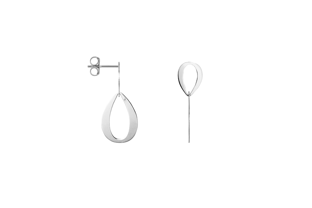 Sterling silver two drops earring