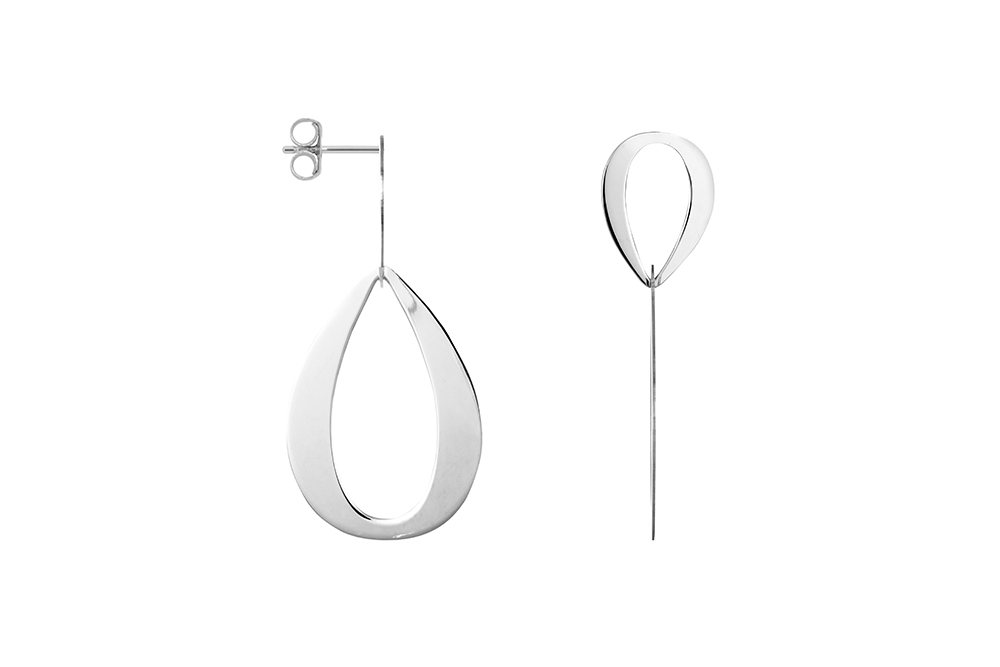 Sterling silver two drops earring