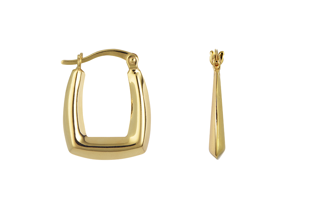 Pendiente plata 925 aro rectangular hueco