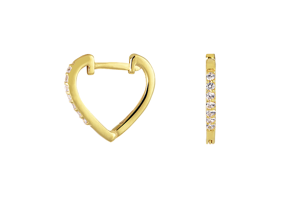 Sterling silver zirconia heart earring