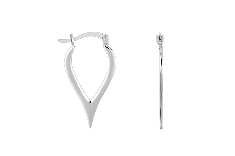 Pendiente plata 925 aro forma pico