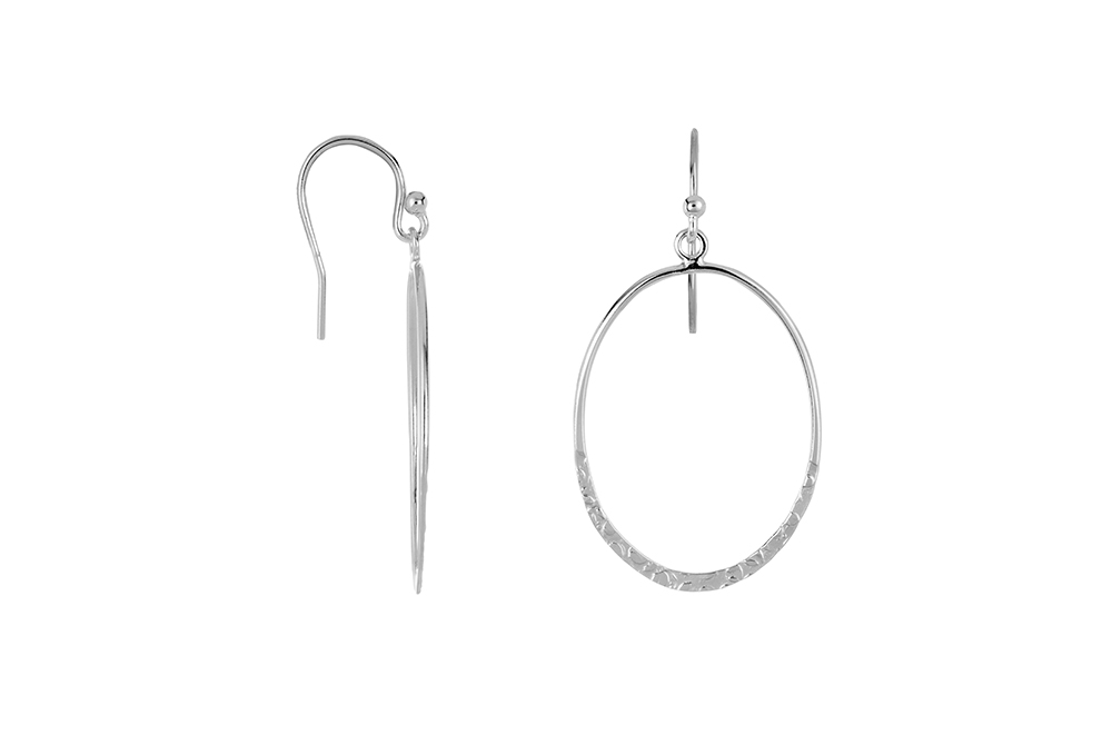 Pendiente plata 925 ovalo plano 28x22mm