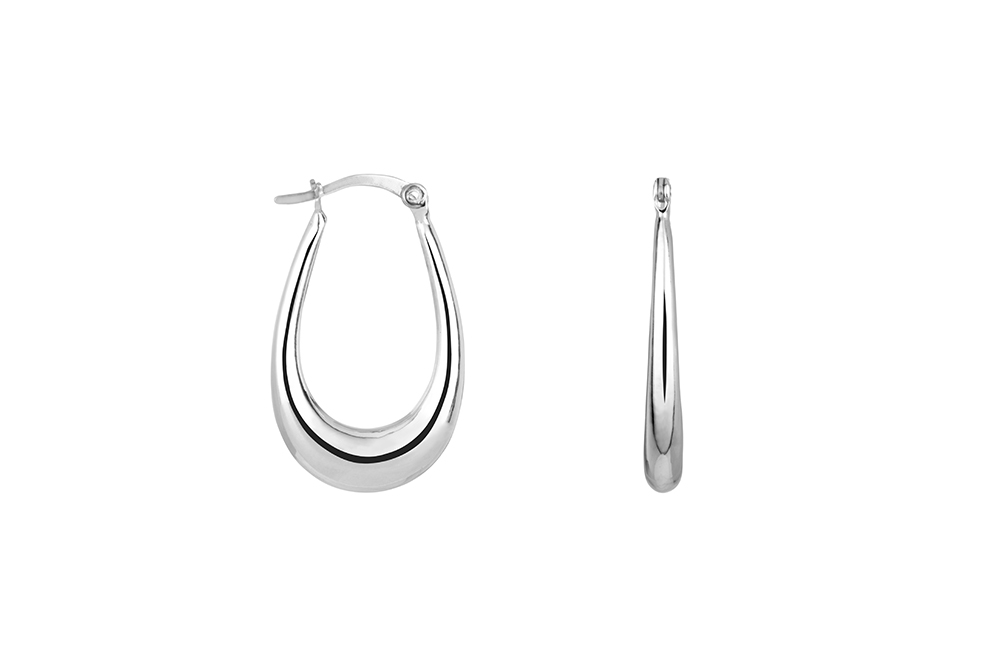Sterling silver electroforming hoop earring