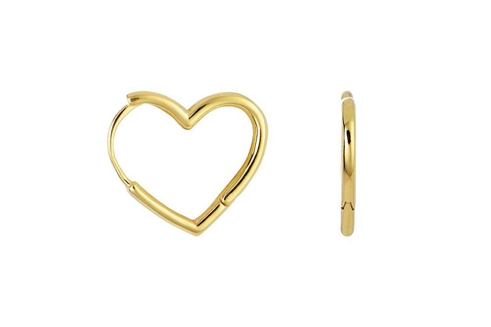 Pendiente plata 925 aro corazón