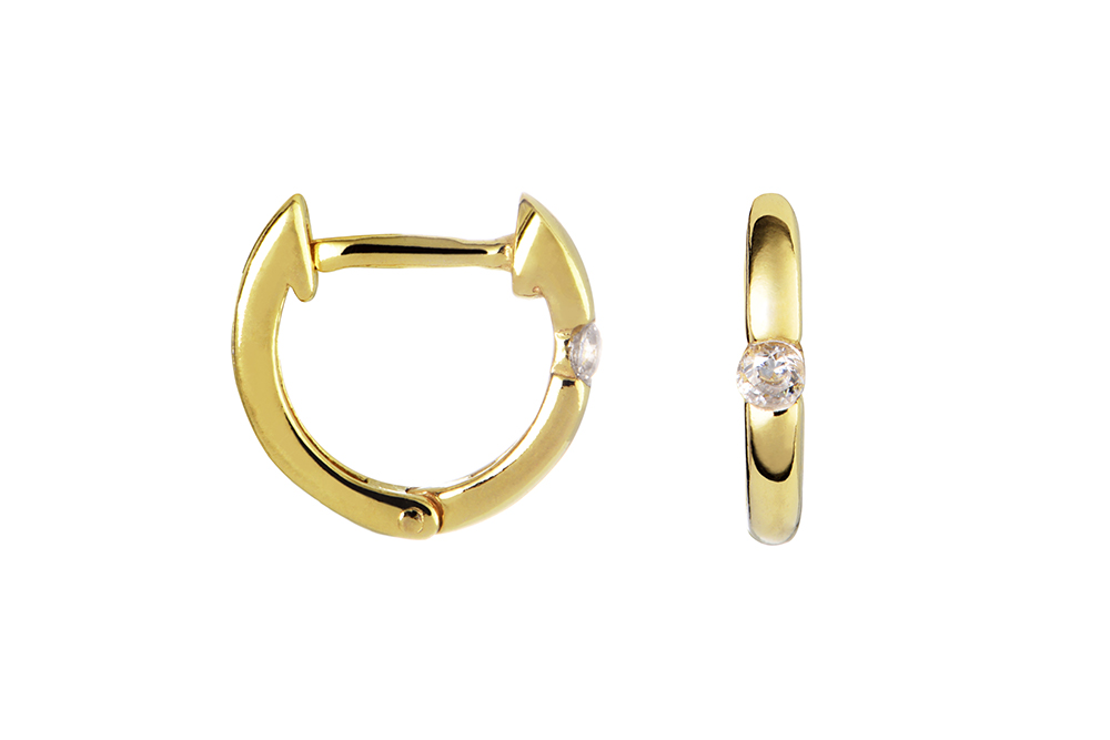 Sterling silver zirconia hoop earring