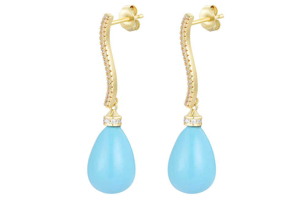 Sterling silver zirconia & stone earring