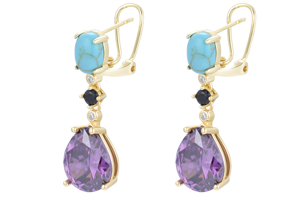 Sterling silver stones & mix zirconias earring