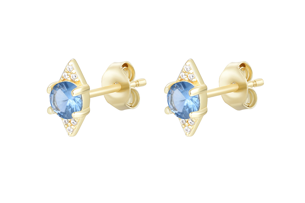 Pendiente plata 925 ojo con zirconitas blancas