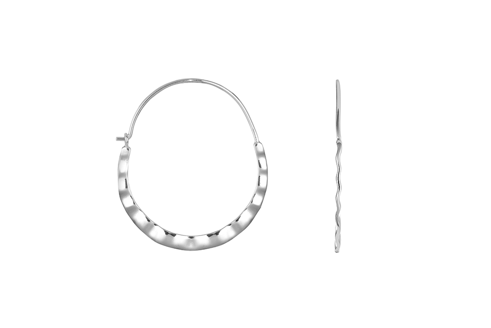 Pendiente plata 925 aro martelé