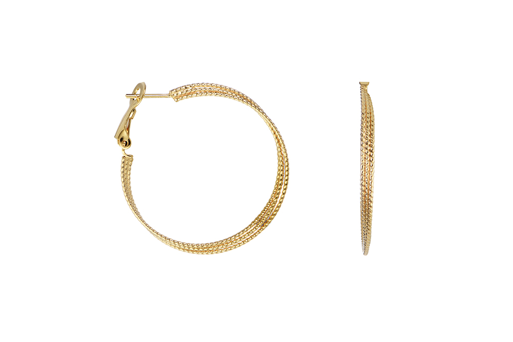 Pendiente plata 925 triple aro