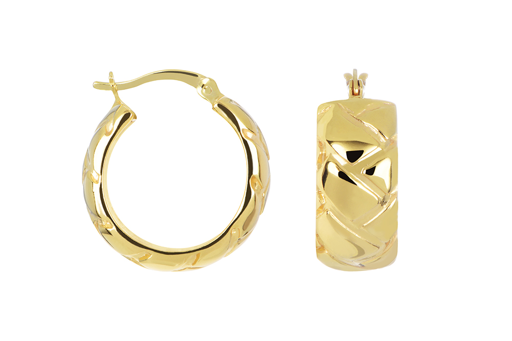 Sterling silver border hoop earring