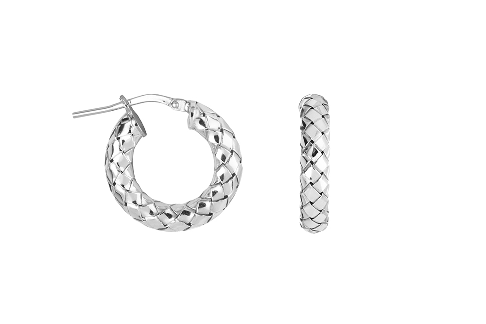 Pendiente plata 925 aro trenzado 4mm