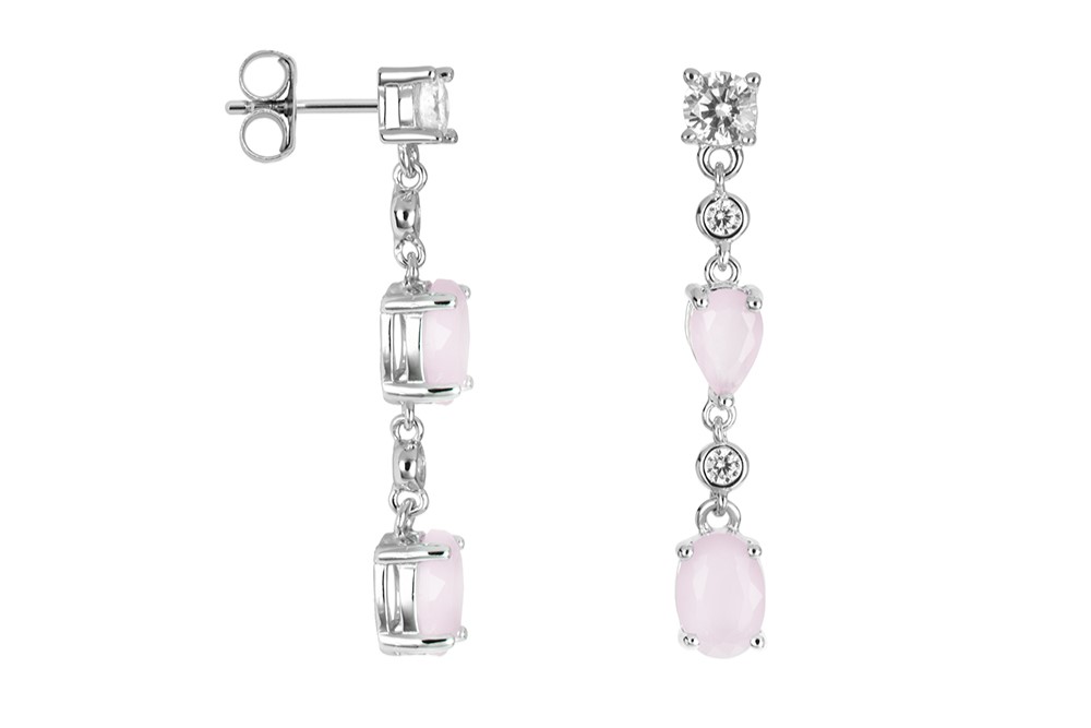 Pendiente plata 925 con zirconitas blancas