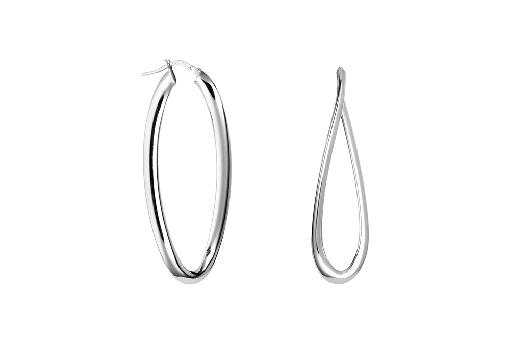 Penidente plata 925 aro ovalo medio giro 58x21