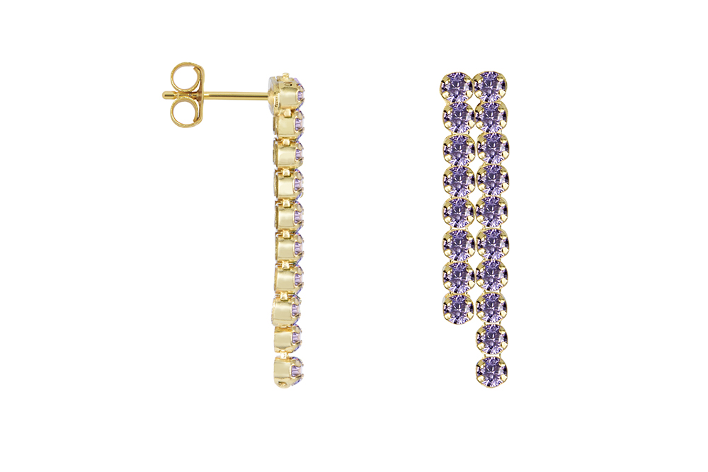 Sterling silver double tennis earring