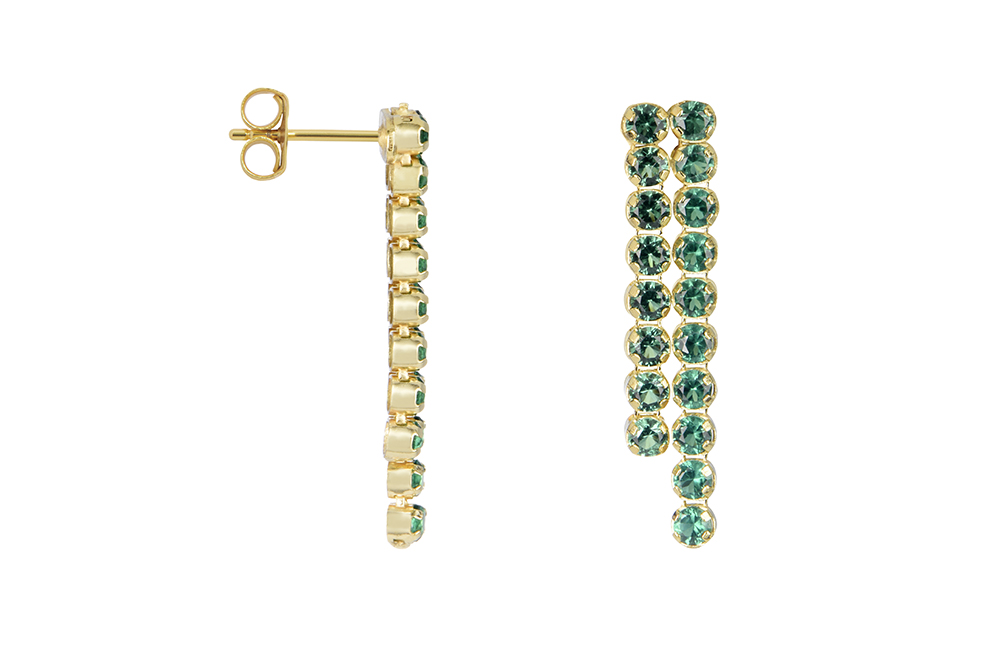Sterling silver double tennis earring