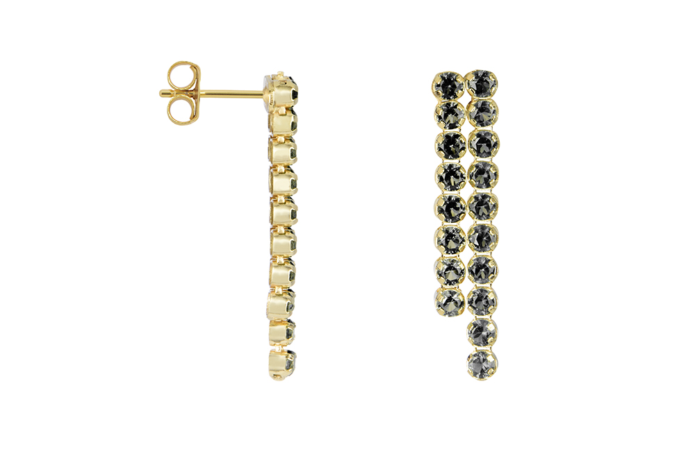 Sterling silver double tennis earring