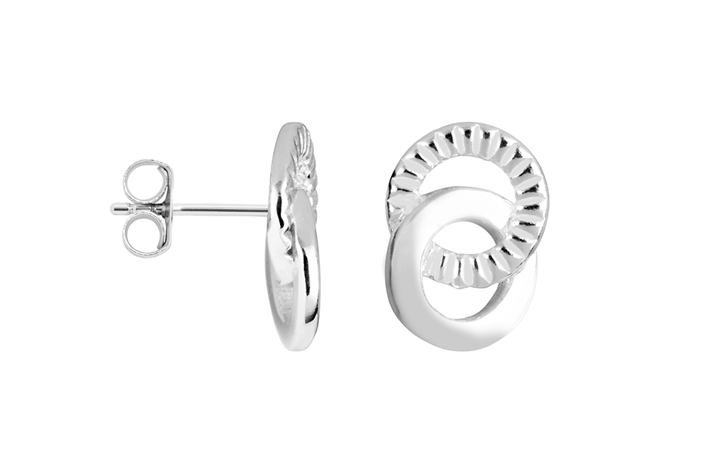 Pendiente plata 925 dos circulos