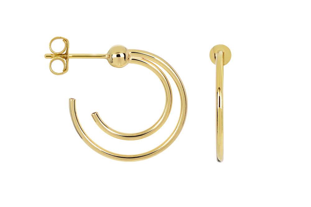 Sterling silver double hoop earring