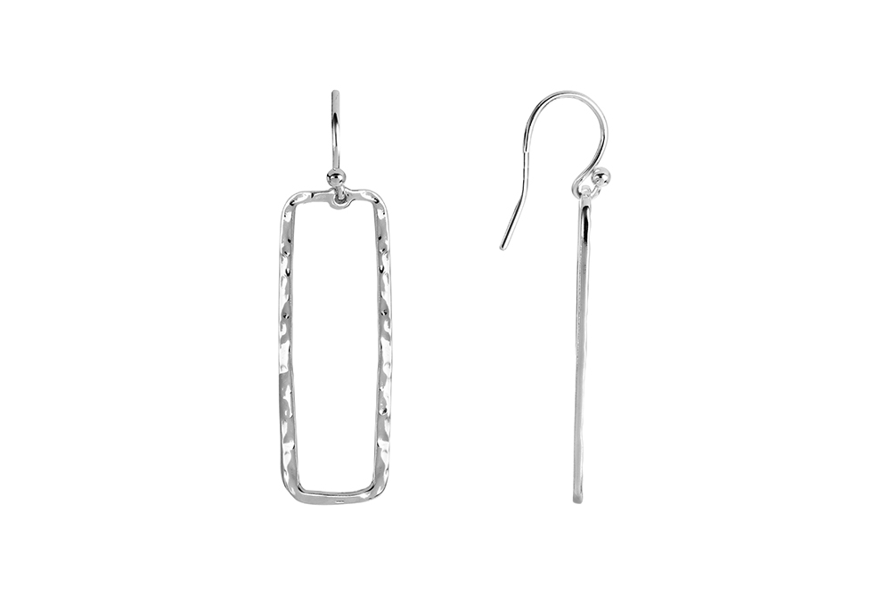 Sterling silver rectangle earring