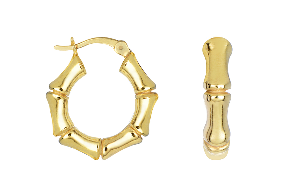 Pendiente plata 925 aro bambú