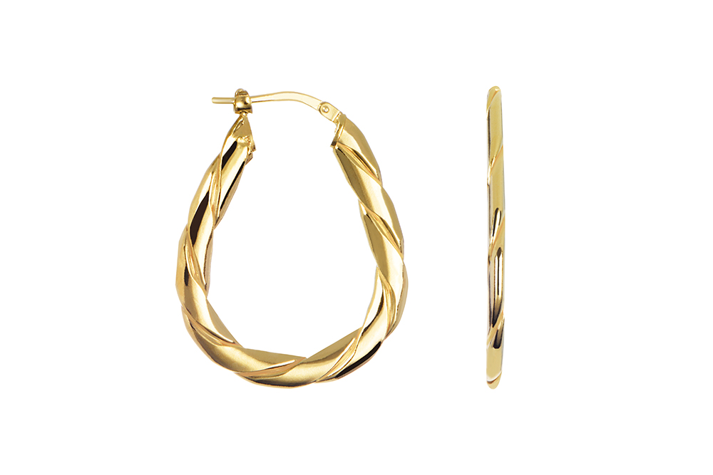 Sterling silver braid hoop earring