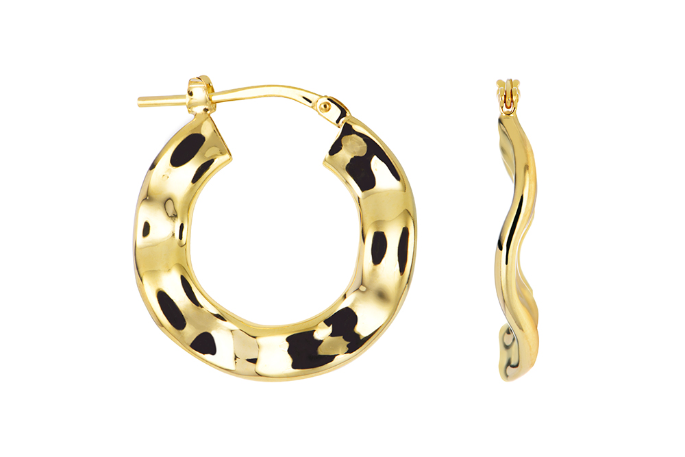 Sterling silver curly hoop earring