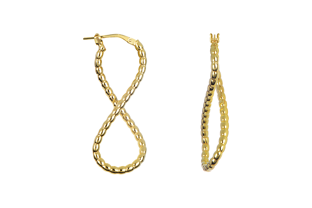 Sterling silver 2mm beads infinity symbol earring