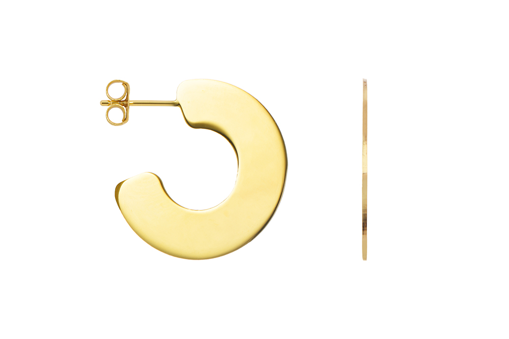 Sterling silver flat earring