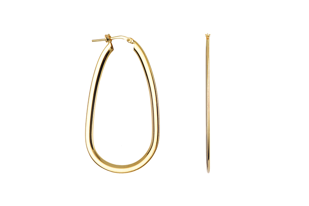 Sterling silver flat hoop earring