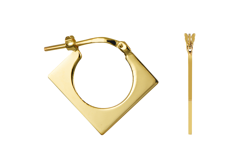 Sterling silver square & circle earring