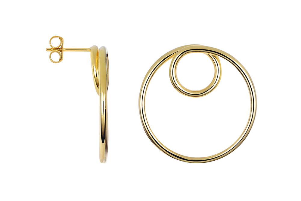 Sterling silver two circles earring