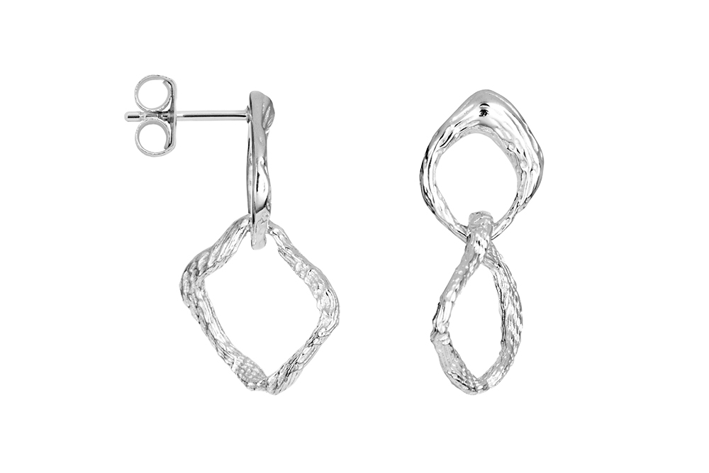 Sterling silver irregular earring