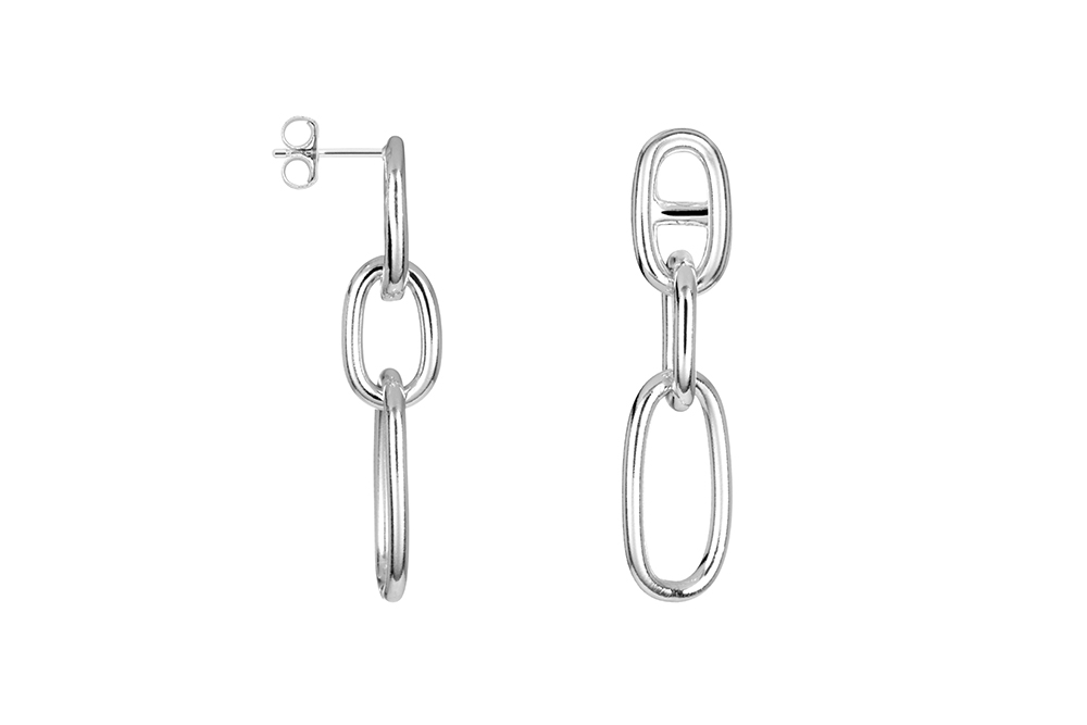 Sterling silver hawser earring