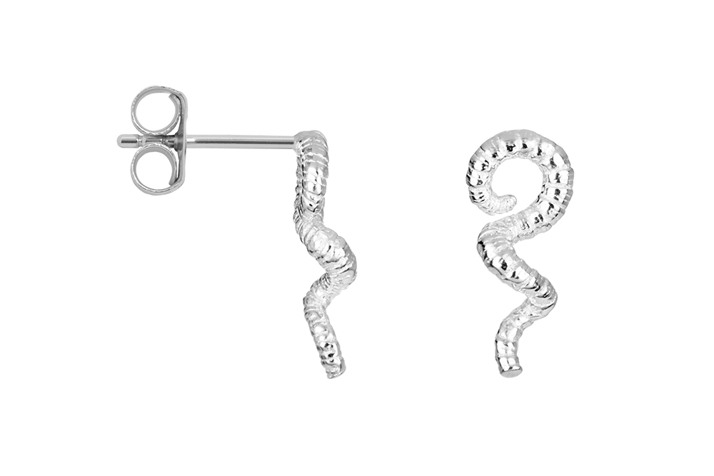 Pendiente plata 925 serpiente 10x4mm