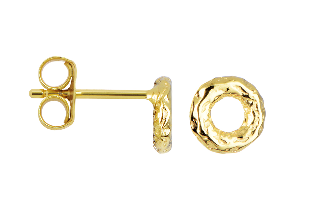 Sterling silver irregular donut earring