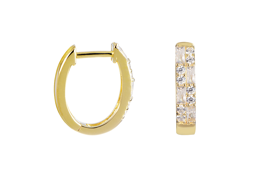 Sterling silver zirconia hoop earring