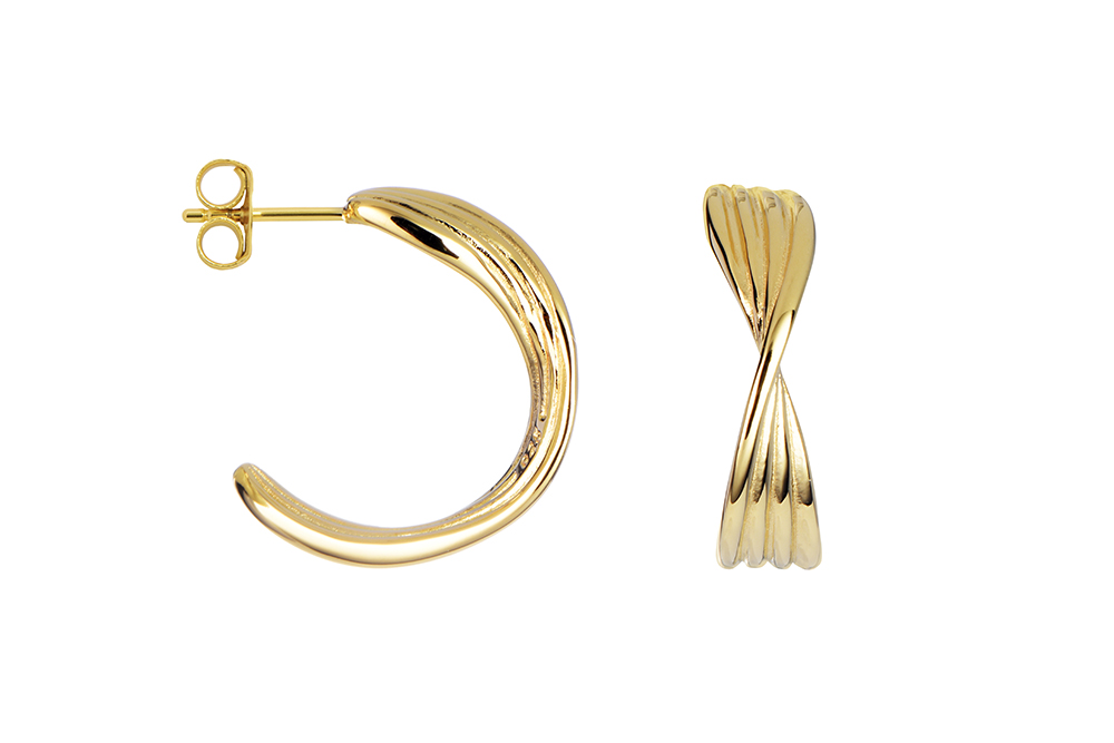 [17067EDO] Sterling silver hoop earring (Gold plated)