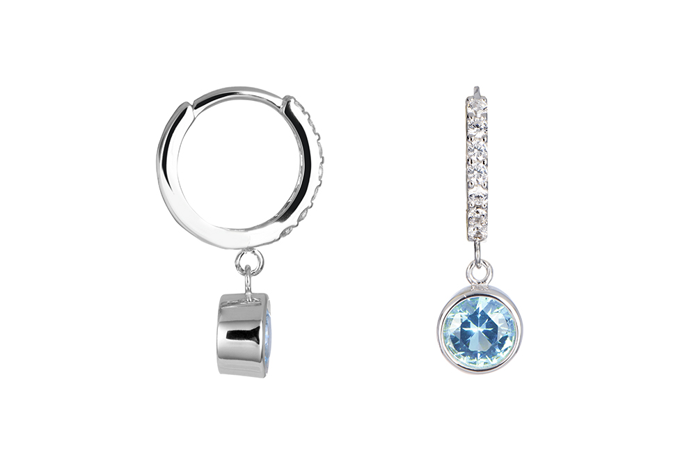 Sterling silver zirconia hoop earring