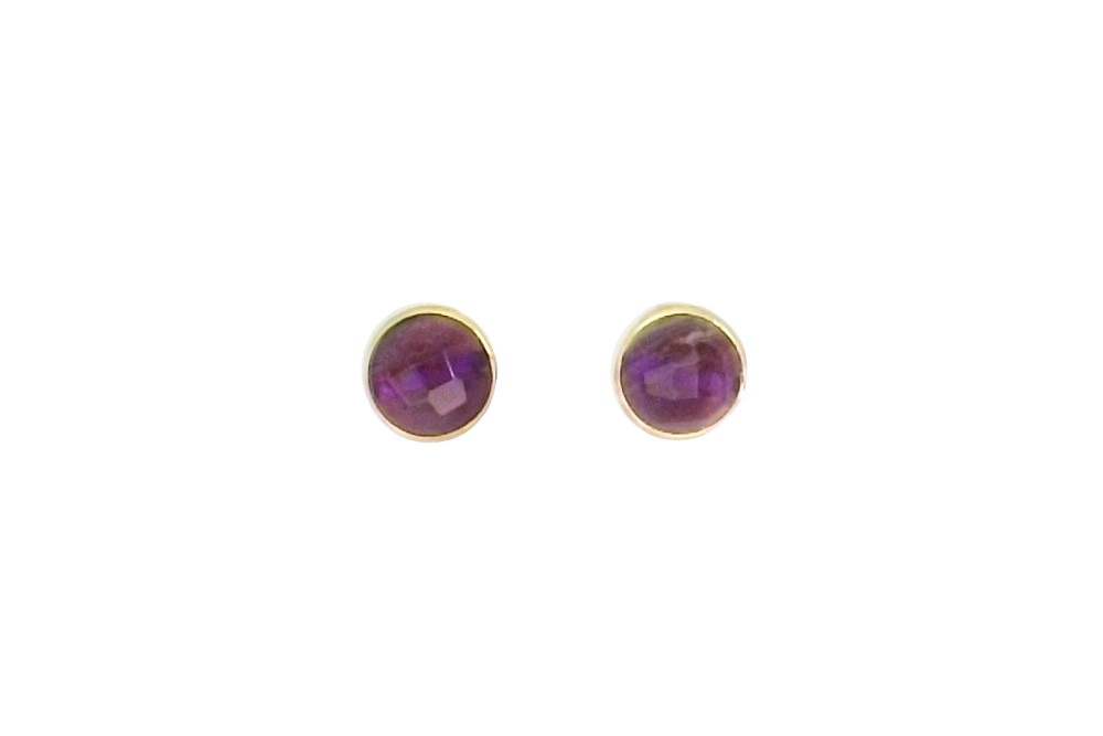 Sterling silver semi precious stone semi circle earring