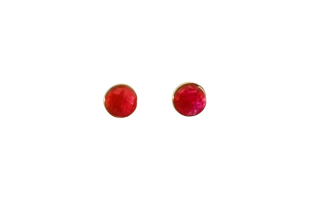 Sterling silver semi precious stone semi circle earring