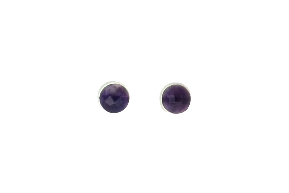 Sterling silver semi precious stone semi circle earring