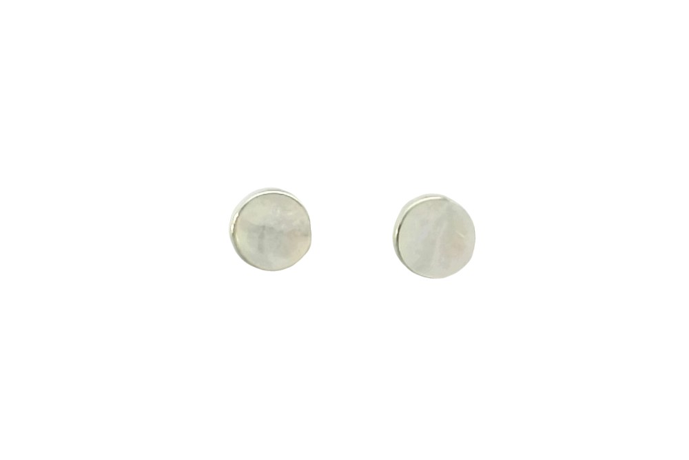 Sterling silver semi precious stone semi circle earring