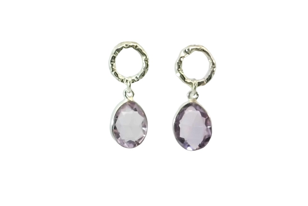 Sterling silver semiprecious stone earring
