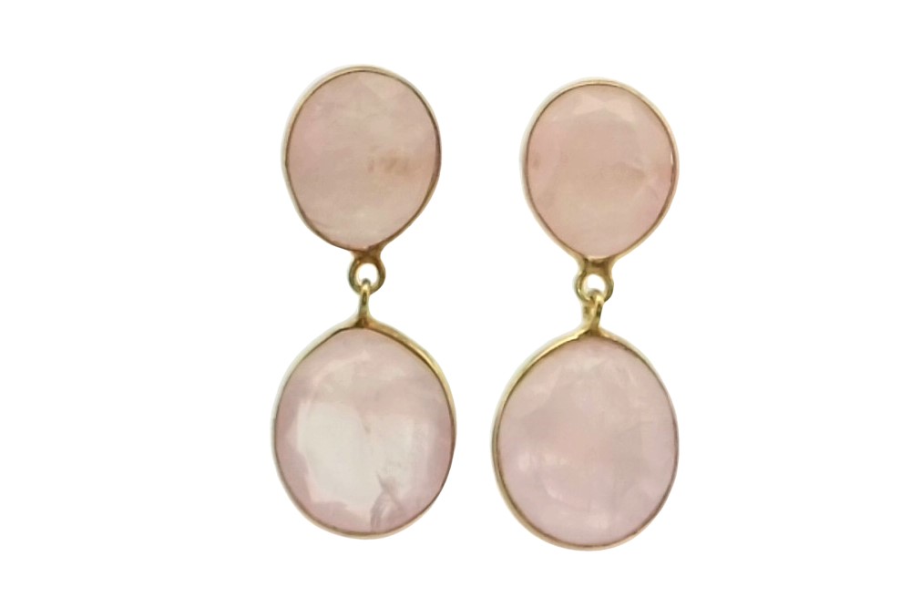 Sterling silver semiprecious stone earring